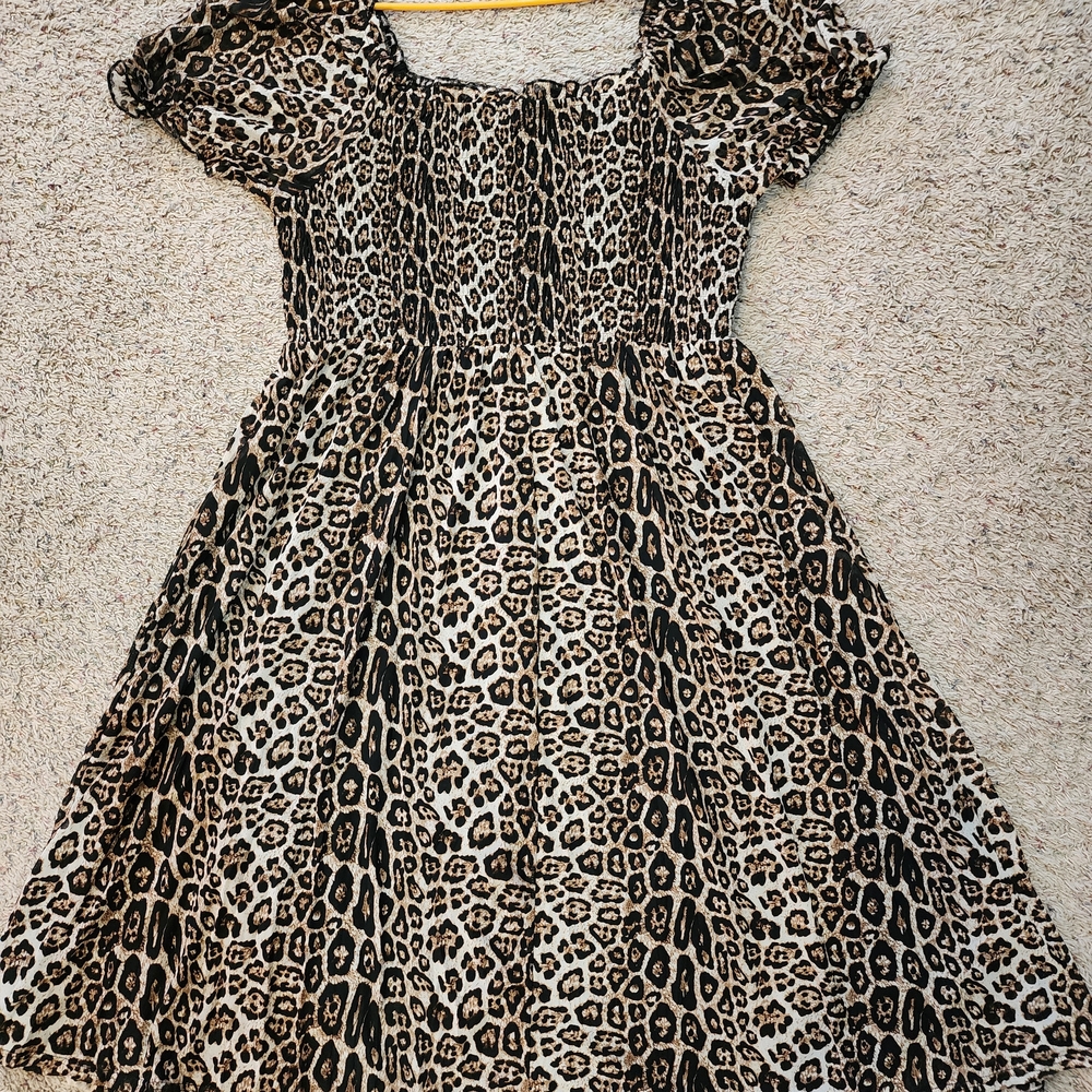Chic Leopard Print Casual Dress